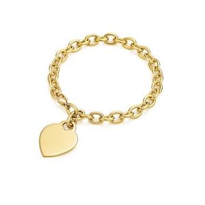Tiffany Heart Tag Charm Bracelet 18k Gold